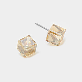 6mm Genuine crystal cube stud earrings