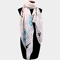 Palm tree & ship print scarf