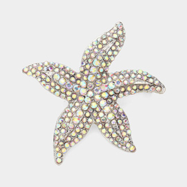 Crystal Rhinestone Starfish Pin Brooch