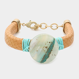 Natural Stone Pebble Accented Bracelet