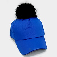 Detachable pom pom baseball cap