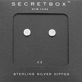 SECRET BOX_Sterling Silver Dipped CZ Stud Earrings