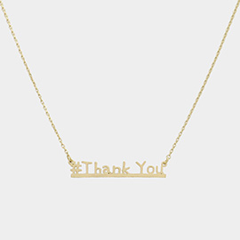 #Thank you Message Pendant Necklace