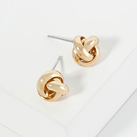 Metal Knot Stud Earrings