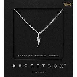 SECRET BOX_Sterling Silver Dipped Thunderbolt Pendant Necklace