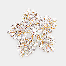 Crystal Pave Snowflake Pin Brooch