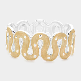 Wavy Enamel Hinged Bracelet