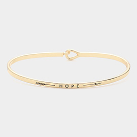 HOPE Message Thin Brass Metal Hook Bracelet