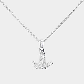 Rhinestone Paved Pendant Necklace