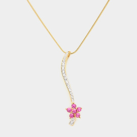 Crystal Flower Pendant Necklace