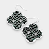 Filigree Two tone clover earrings