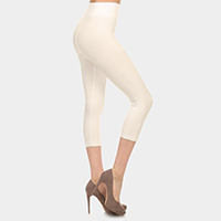 Solid high waist midi leggings