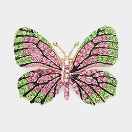 Rhinestone Pave Butterfly Pin Brooch