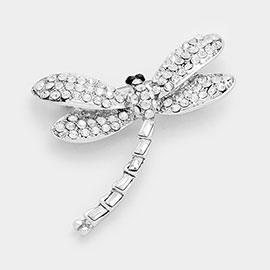 Stone Pave Dragonfly Pin Brooch