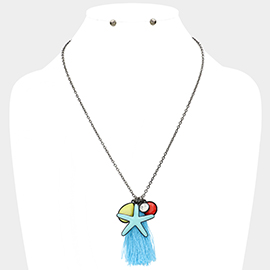 Starfish Tassel Pendant Necklace