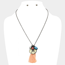 Sand Dollar Tassel Pendant Necklace