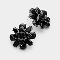 Flower Shape Stone Post Earring