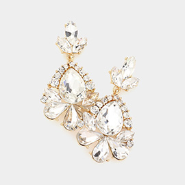 Marquise Crystal Statement Evening Earrings