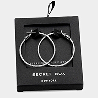 Secret Box _ Sterling Silver Dipped Textured Hoop Earrings