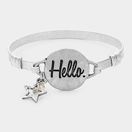 Hello Message Star Charm Hook Bracelet