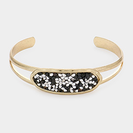 Stone Cluster Cut Out Cuff Bracelet