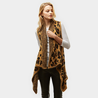 Fuzzy Leopard Pattern Vest