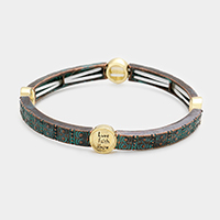 Love Faith Hope Metal Stretch Bracelet