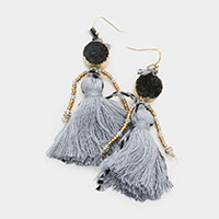 Boho Genuine Druzy Tassel Earrings