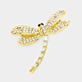 Stone Pave Dragonfly Pin Brooch