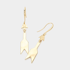 Linked Metal Arrow Dangle Earrings