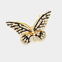 Crystal Rhinestone Pave Butterfly Pin Brooch