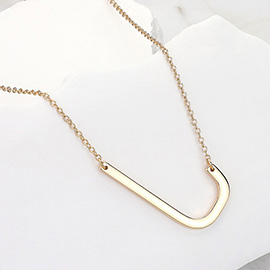 -J- Metal Monogram Pendant Necklace