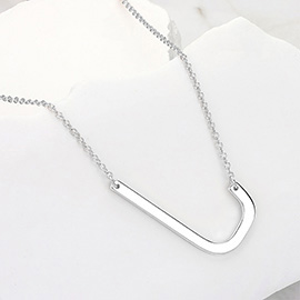 -J- Metal Monogram Pendant Necklace