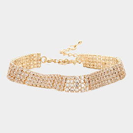 4 Rows Pave CZ Tennis Evening Bracelet