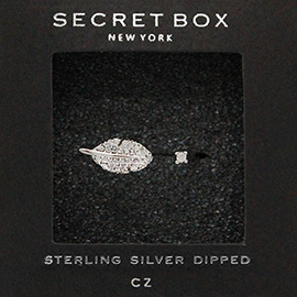 SECRET BOX_Sterling Silver Dipped CZ Leaf Ring