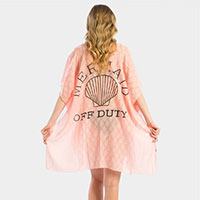 'Mermaid off Duty' Solid Lettering Cover Up Poncho