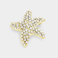 Stone Pave Starfish Pin Brooch