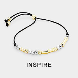 INSPIRE Message Morse Code Adjustable Cinch Pull Tie Bracelet