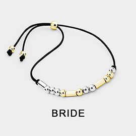 BRIDE Message Morse Code Adjustable Cinch Pull Tie Bracelet