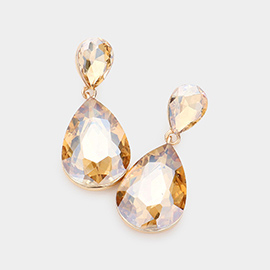 Crystal Double Teardrop Evening Earrings