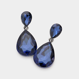 Crystal Double Teardrop Evening Earrings