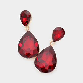 Crystal Double Teardrop Evening Earrings