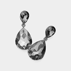 Crystal Double Teardrop Evening Earrings