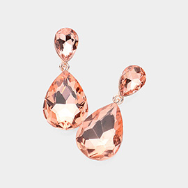 Crystal Double Teardrop Evening Earrings