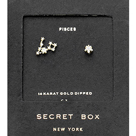 Secret Box _ CZ Zodiac Sign Pisces Stud Earrings