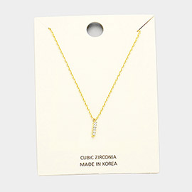 -I- Cubic Zirconia Monogram Pendant Necklace