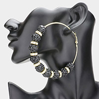 Oversized Shamballa Ball Hoop Earrings