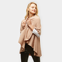 Solid Shawl Cape Poncho