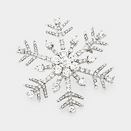 Crystal Pave Snowflake Pin Brooch / Pendant