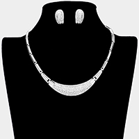 Rhinestone Pave Metal Necklace